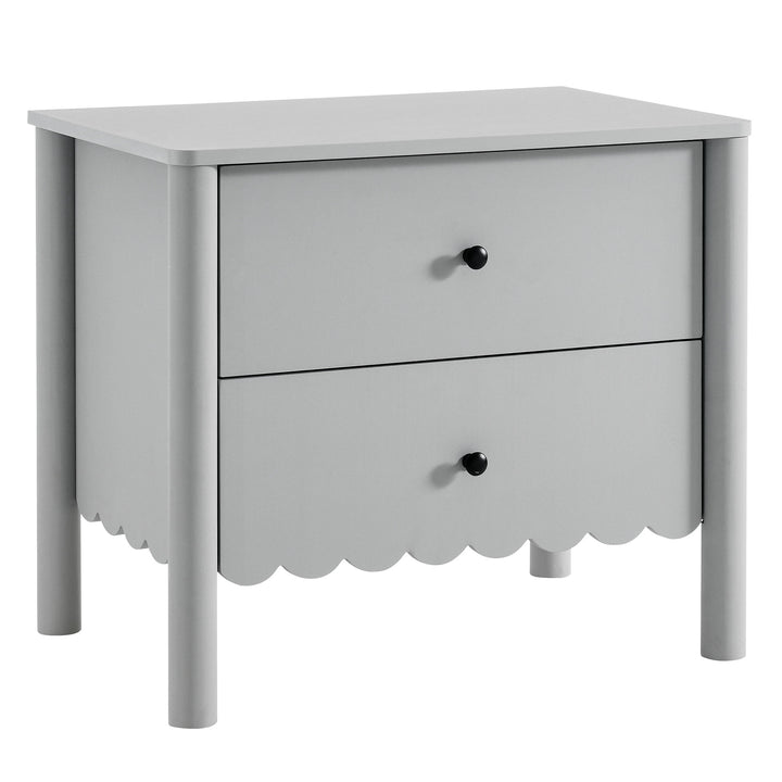 Elara Scalloped 2-Drawer Nightstand