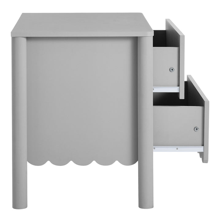 Elara Scalloped 2-Drawer Nightstand