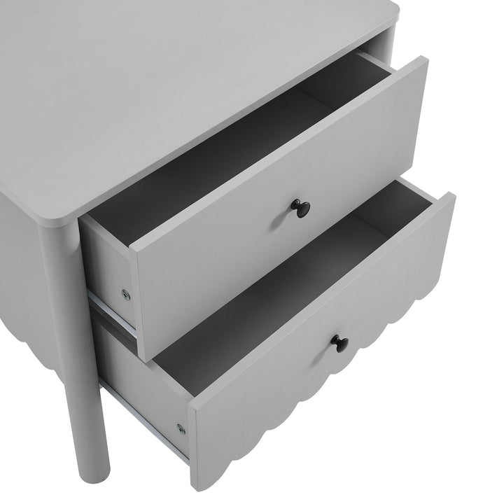 Elara Scalloped 2-Drawer Nightstand