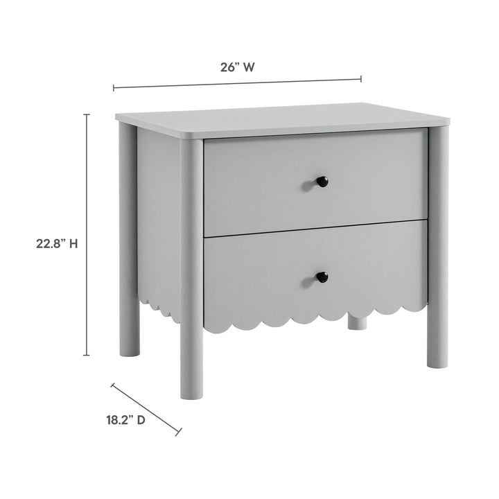 Elara Scalloped 2-Drawer Nightstand