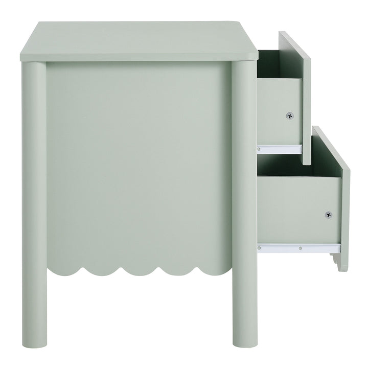 Elara Scalloped 2-Drawer Nightstand