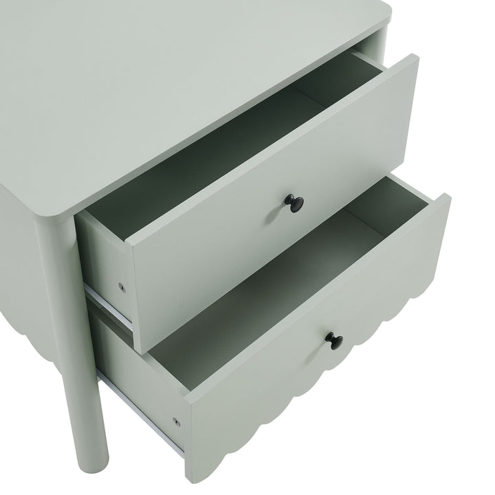 Elara Scalloped 2-Drawer Nightstand