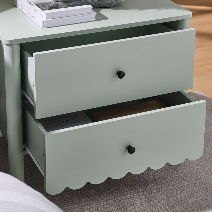 Elara Scalloped 2-Drawer Nightstand