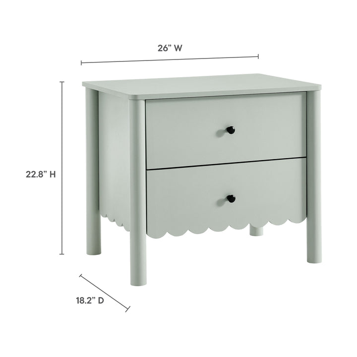 Elara Scalloped 2-Drawer Nightstand