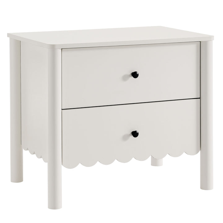 Elara Scalloped 2-Drawer Nightstand