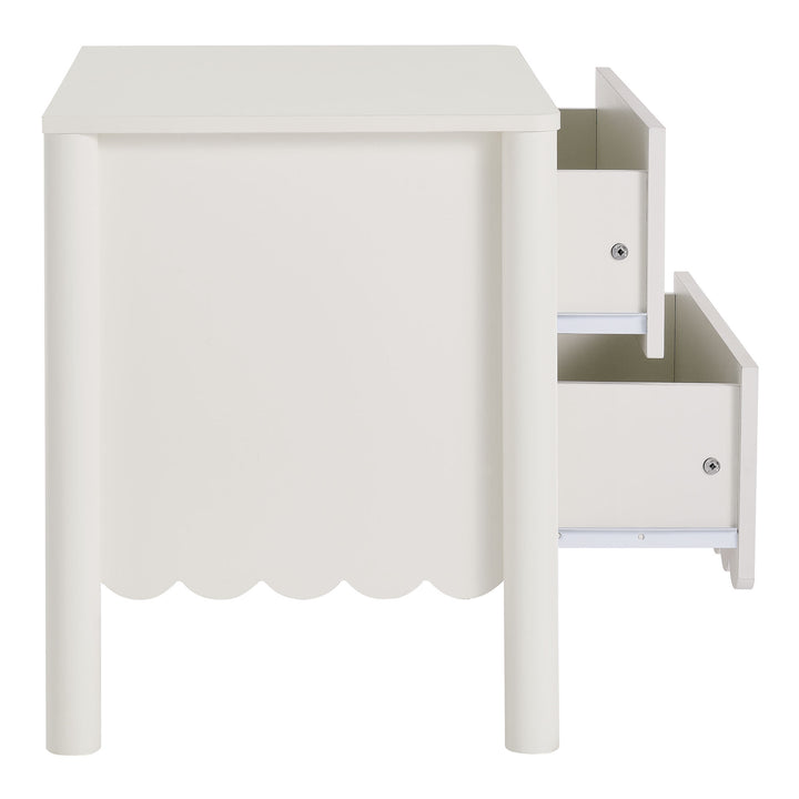 Elara Scalloped 2-Drawer Nightstand