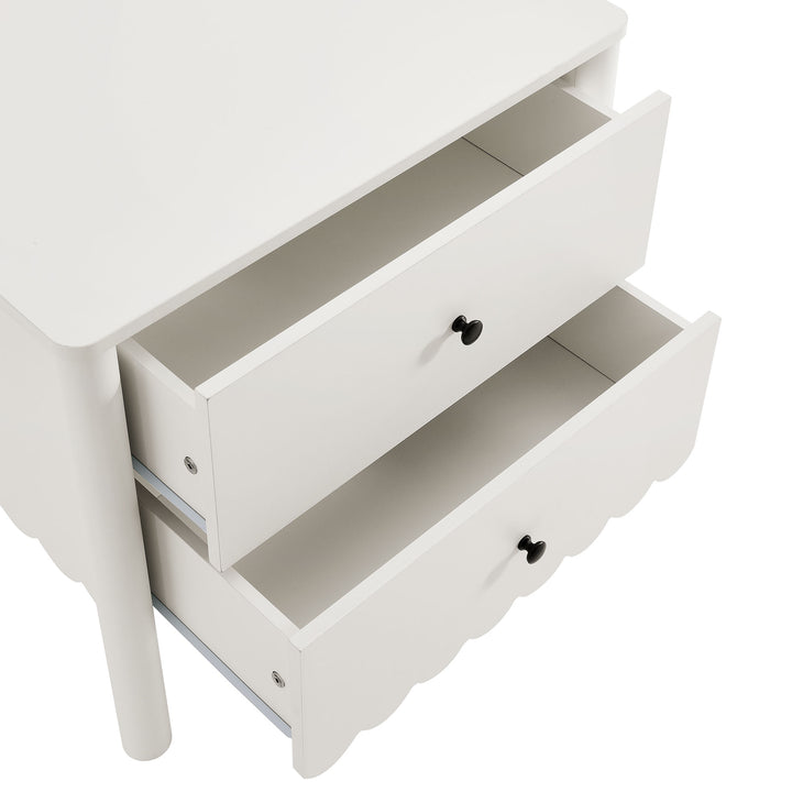 Elara Scalloped 2-Drawer Nightstand
