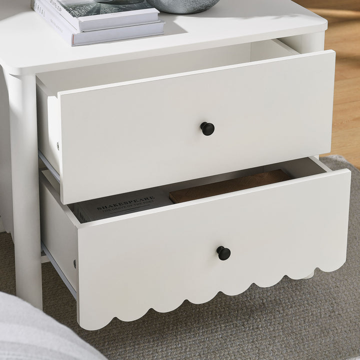 Elara Scalloped 2-Drawer Nightstand