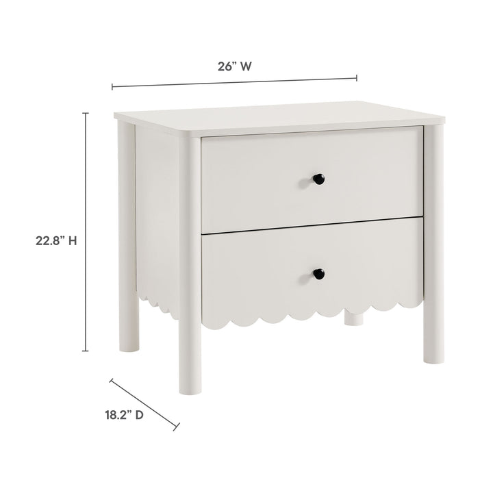 Elara Scalloped 2-Drawer Nightstand