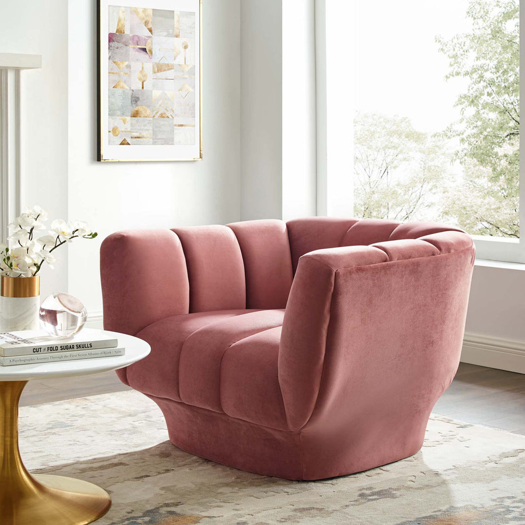 Genessee Wide Velvet Barrel Chair