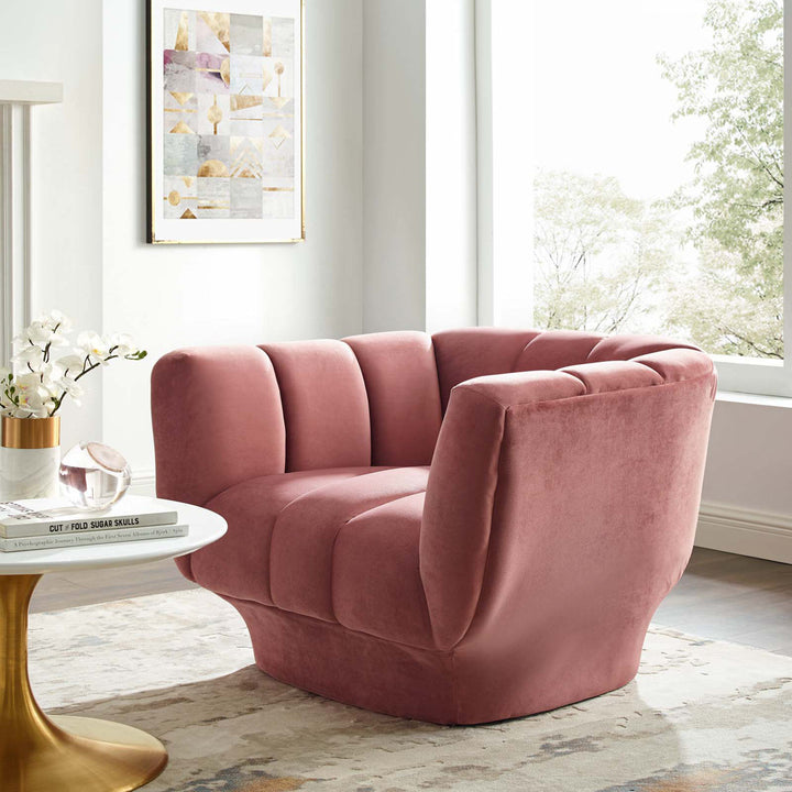 Genessee Wide Velvet Barrel Chair