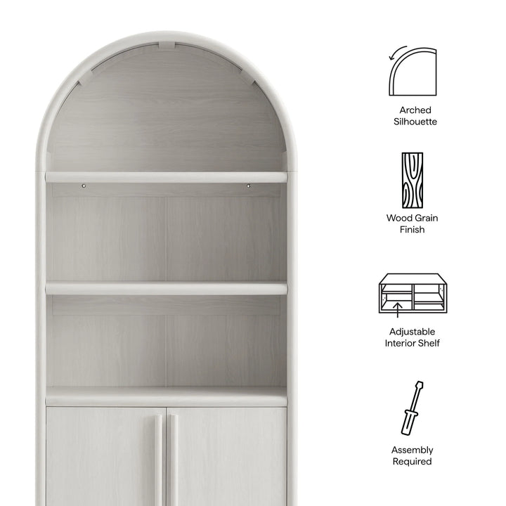 White Arched Chic Bookcase