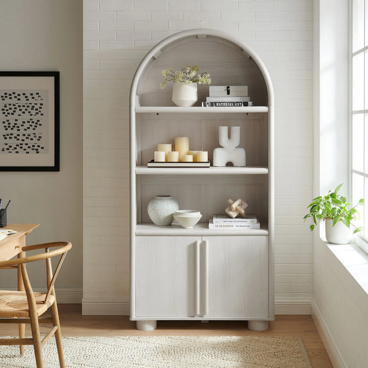 White Arched Chic Bookcase