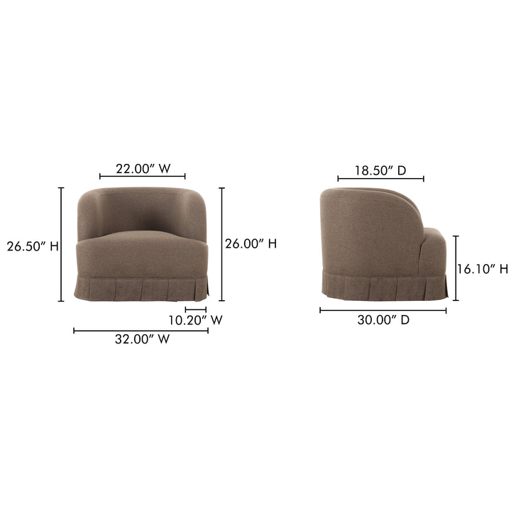 Charming Box Pleat Swivel Seating