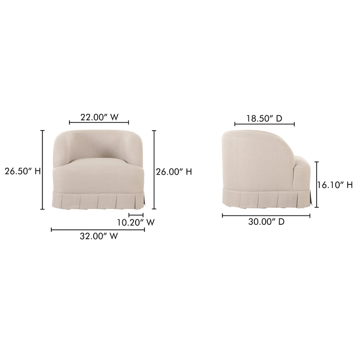 Charming Box Pleat Swivel Seating