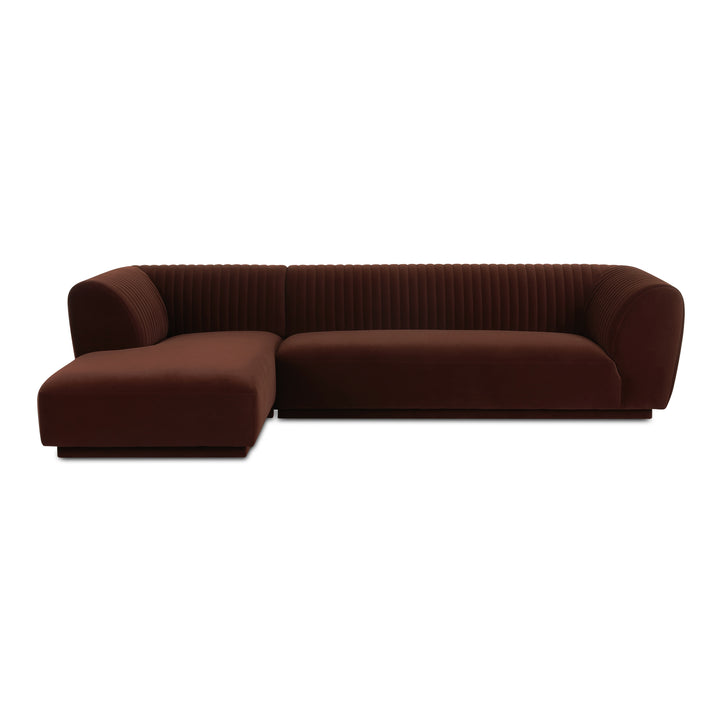 Modern Velvet Channel-Detailed Lounger