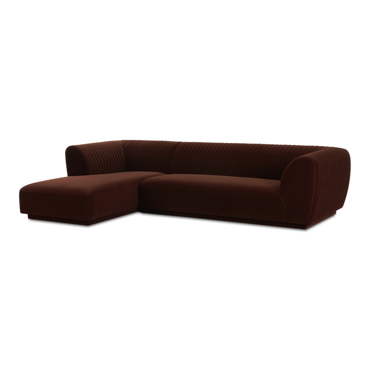 Modern Velvet Channel-Detailed Lounger