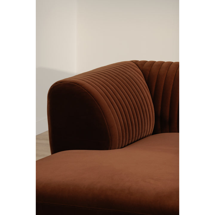 Modern Velvet Channel-Detailed Lounger