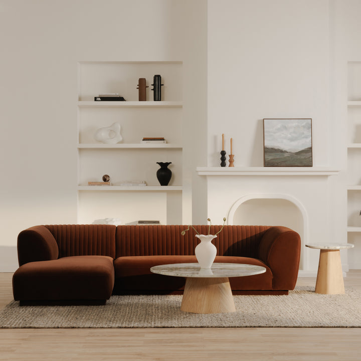 Modern Velvet Channel-Detailed Lounger