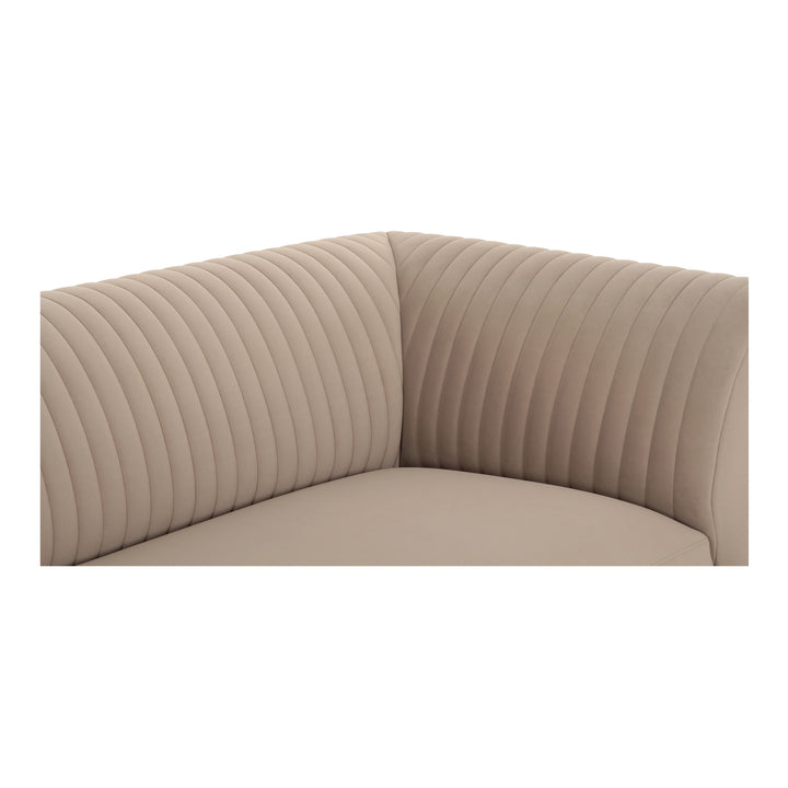 Modern Velvet Channel-Detailed Lounger