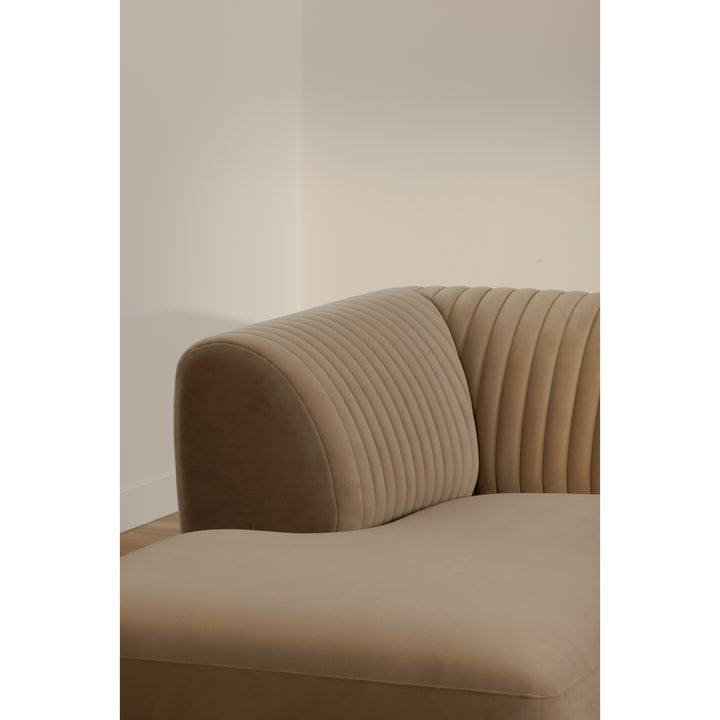 Modern Velvet Channel-Detailed Lounger