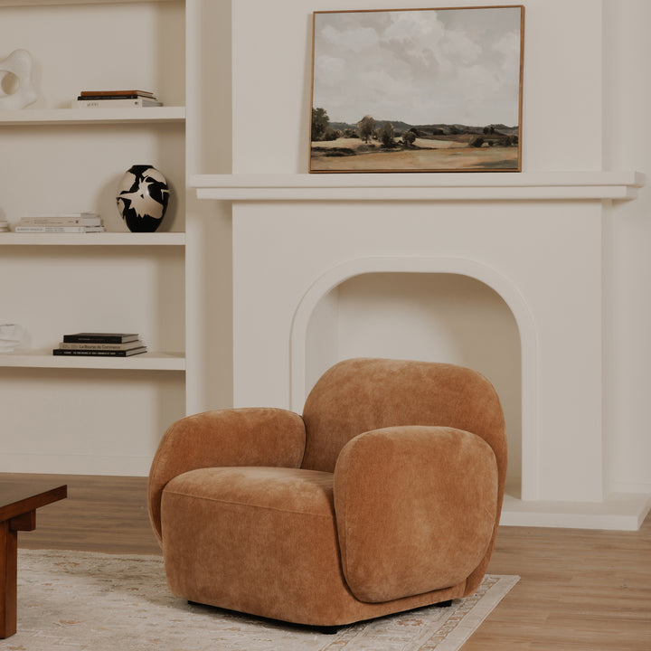 Modern Velvet Curve Lounge Chair