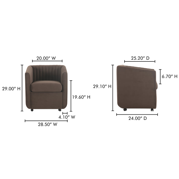 Elegant Velvet Swivel Diner Chair