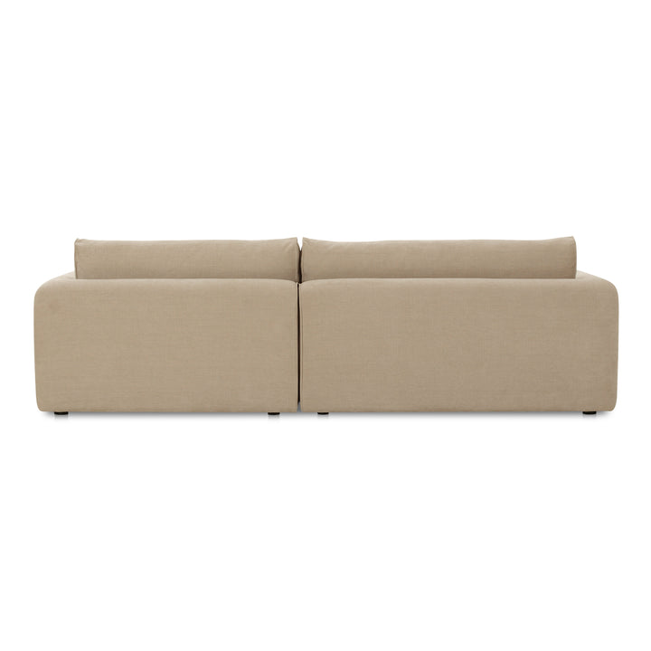 Modern Angled Wide Chaise Sofa with Chenille Upholstery