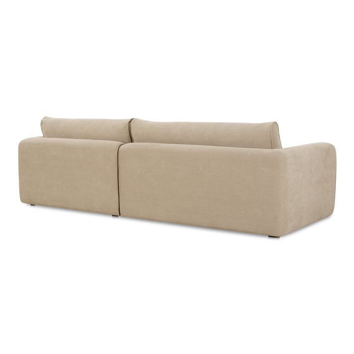 Modern Angled Wide Chaise Sofa with Chenille Upholstery