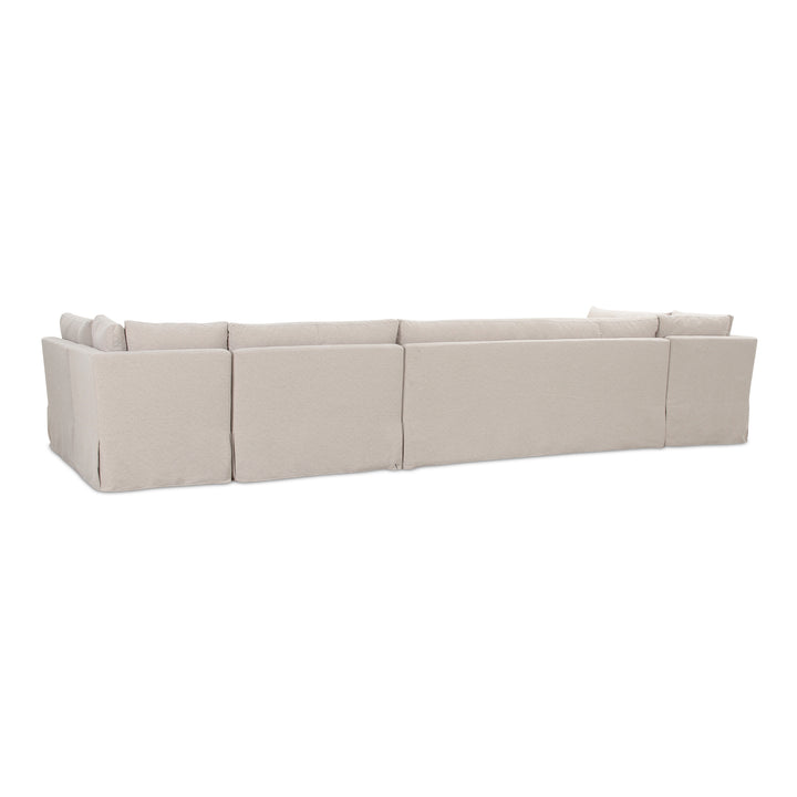 Modern U-Shape Dining Banquette with Inverted Pleat Slipcover