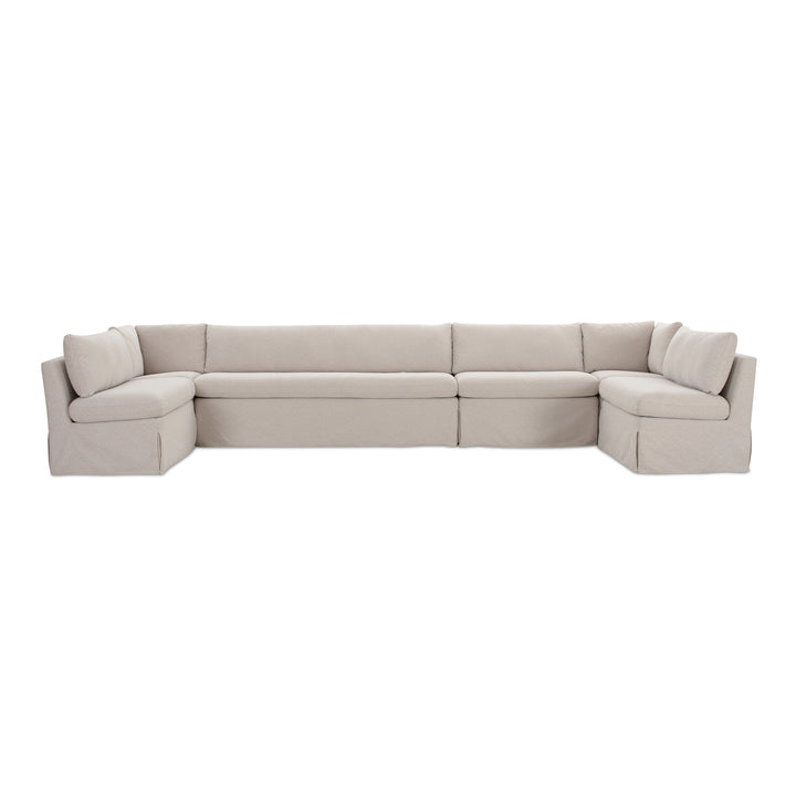 Modern U-Shape Dining Banquette with Inverted Pleat Slipcover