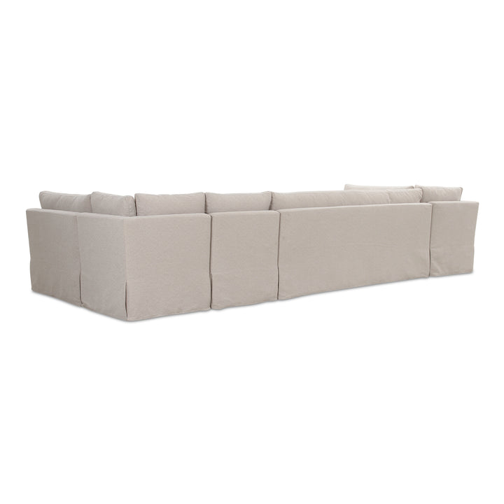 Modern U-Shape Dining Banquette with Washable Slipcover