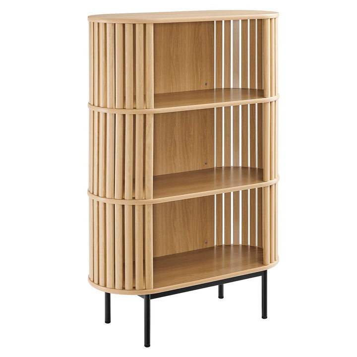 Bayla Three Tier Display Cabinet Oak