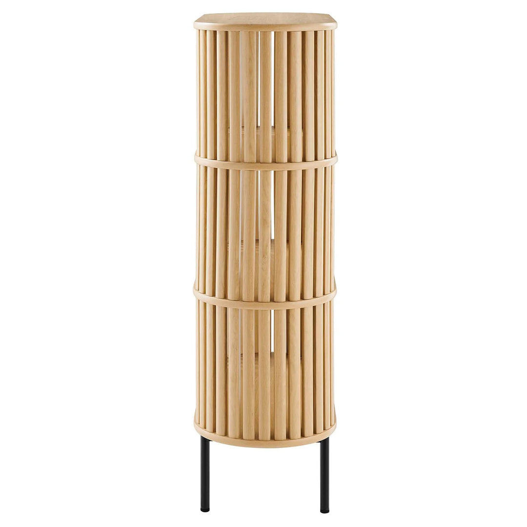 Bayla Three Tier Display Cabinet Oak