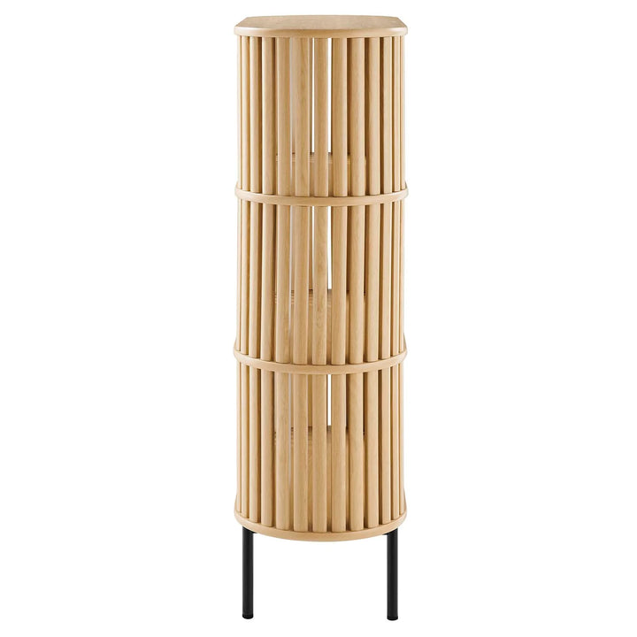 Bayla Three Tier Display Cabinet Oak