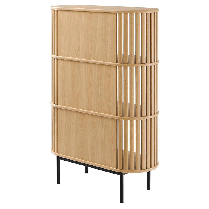Bayla Three Tier Display Cabinet Oak