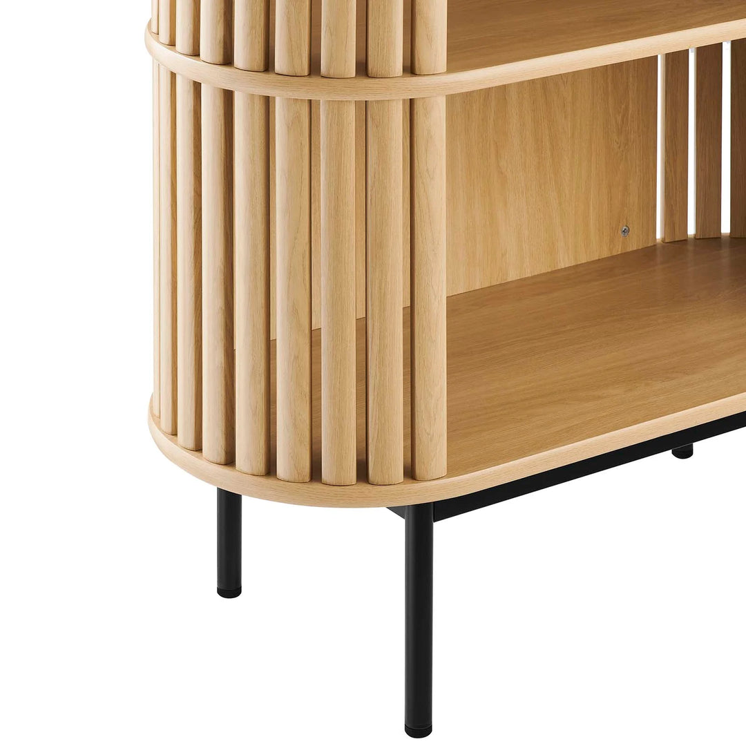 Bayla Three Tier Display Cabinet Oak