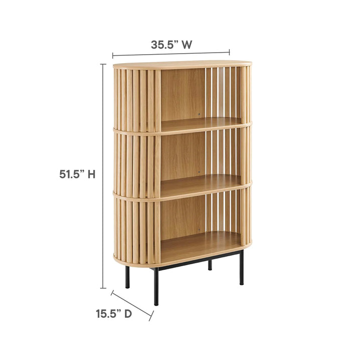 Bayla Three Tier Display Cabinet Oak