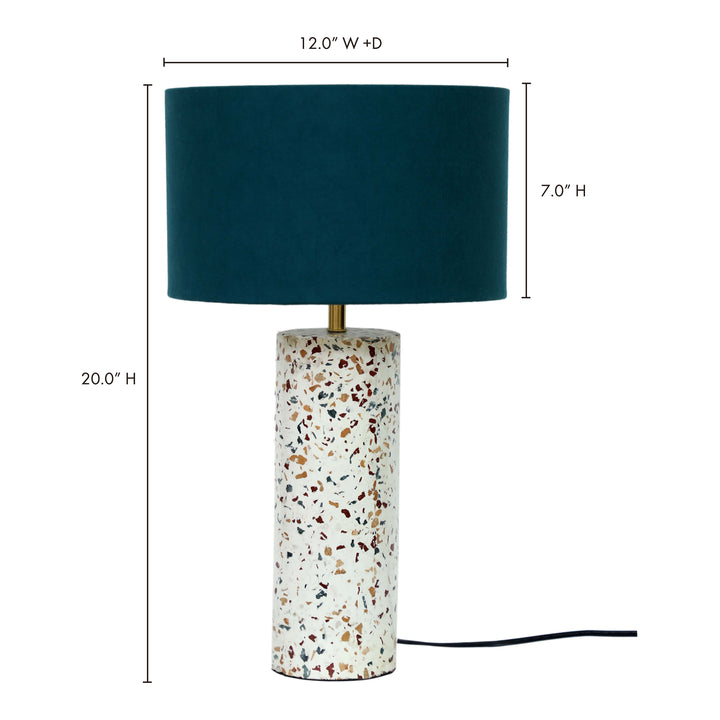 Artisanal Marble & Brass Cylinder Table Light