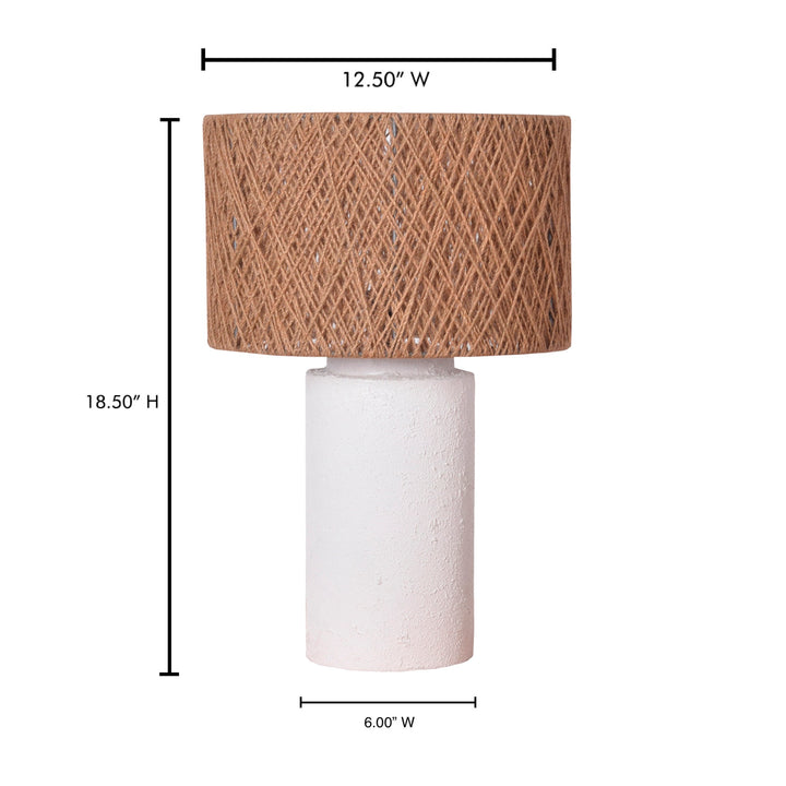 Earthbound Illumination: Woven Iron Table Lamp