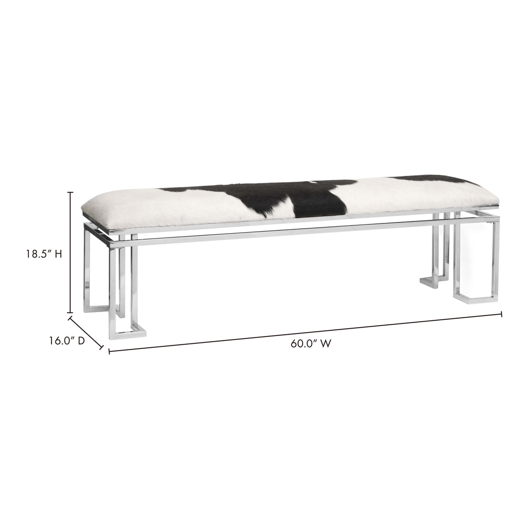 Urban Fusion Cowhide Bench