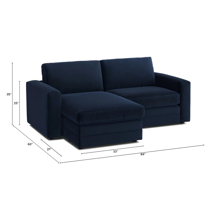 Riley Velvet Reversible Storage Right Sectional