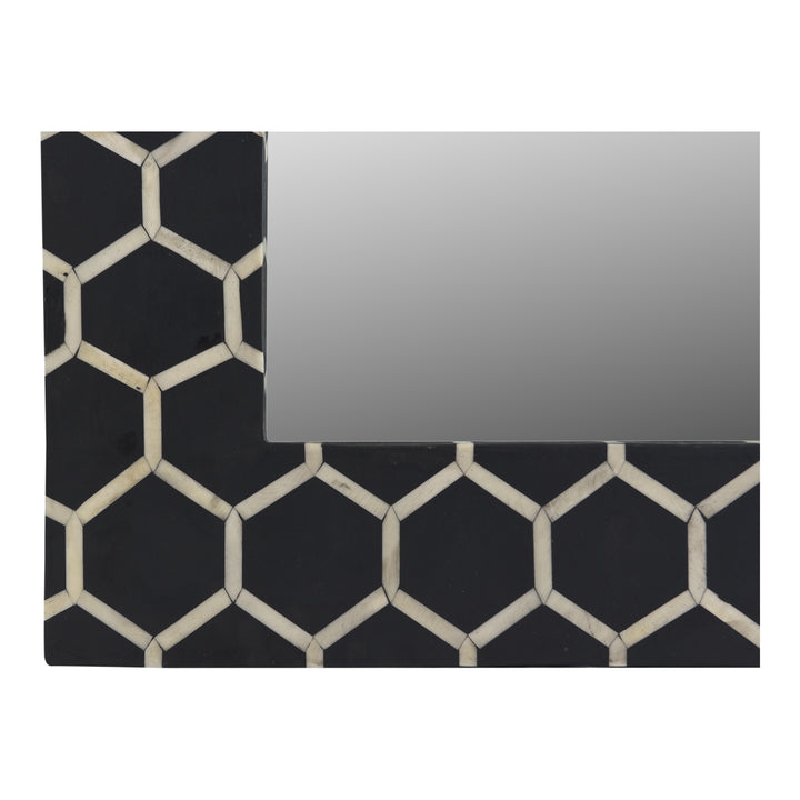 Modern Honeycomb Bone Inlay Wall Mirror