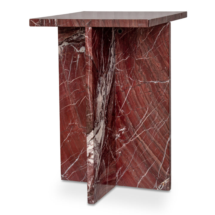 Nature's Canvas Accent Table in Exotic Rainforest Marble