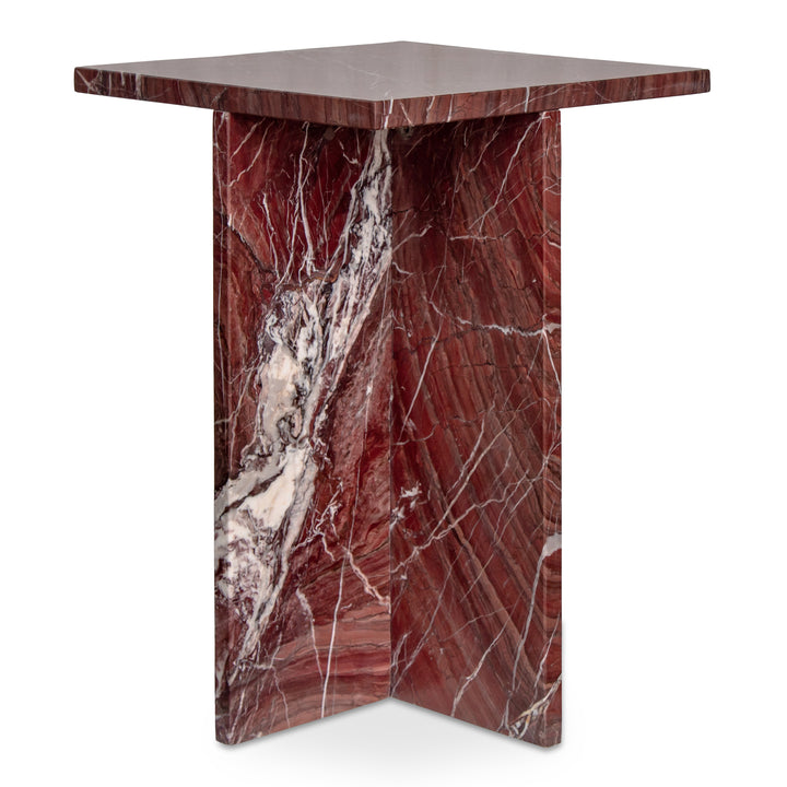Nature's Canvas Accent Table in Exotic Rainforest Marble