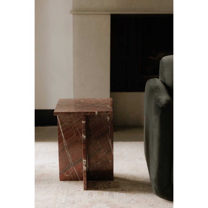 Nature's Canvas Accent Table in Exotic Rainforest Marble