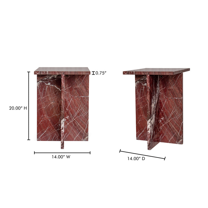 Nature's Canvas Accent Table in Exotic Rainforest Marble