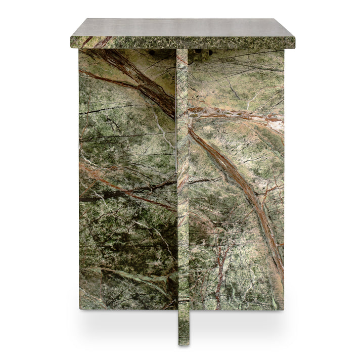 Nature's Canvas Accent Table in Exotic Rainforest Marble