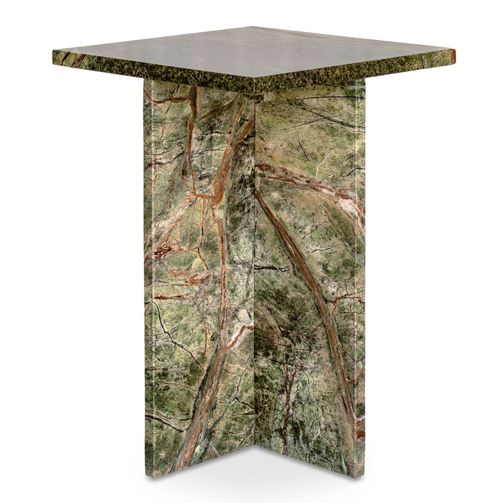 Nature's Canvas Accent Table in Exotic Rainforest Marble