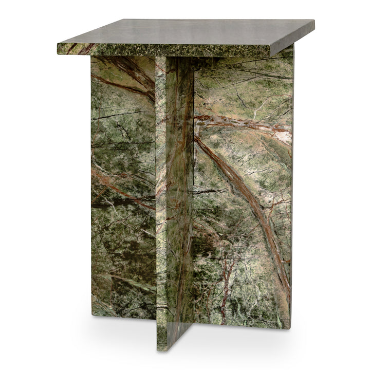Nature's Canvas Accent Table in Exotic Rainforest Marble